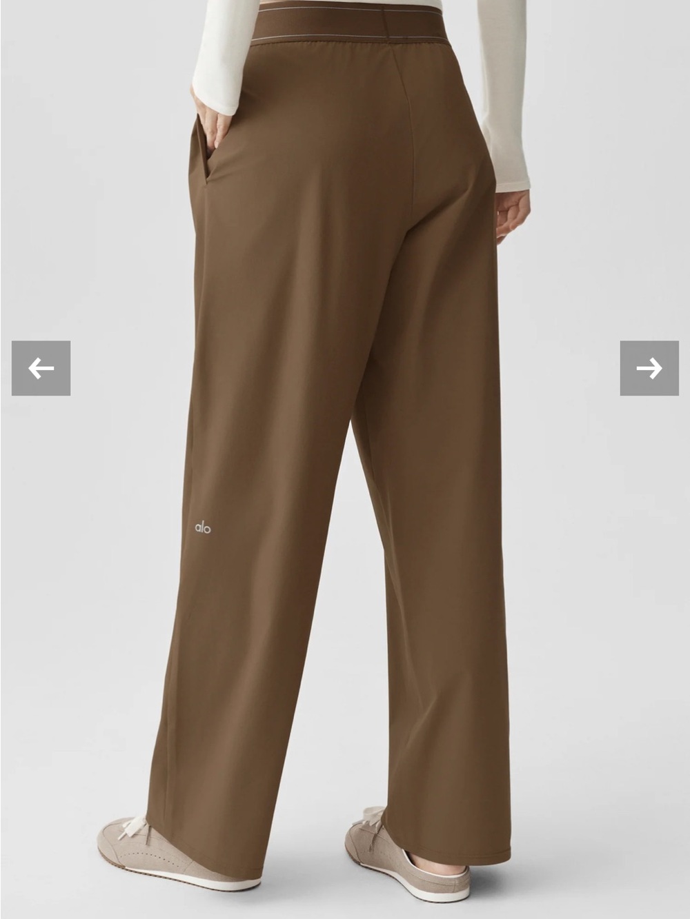 ALO Yoga Brown Wide-Leg Performance Pants